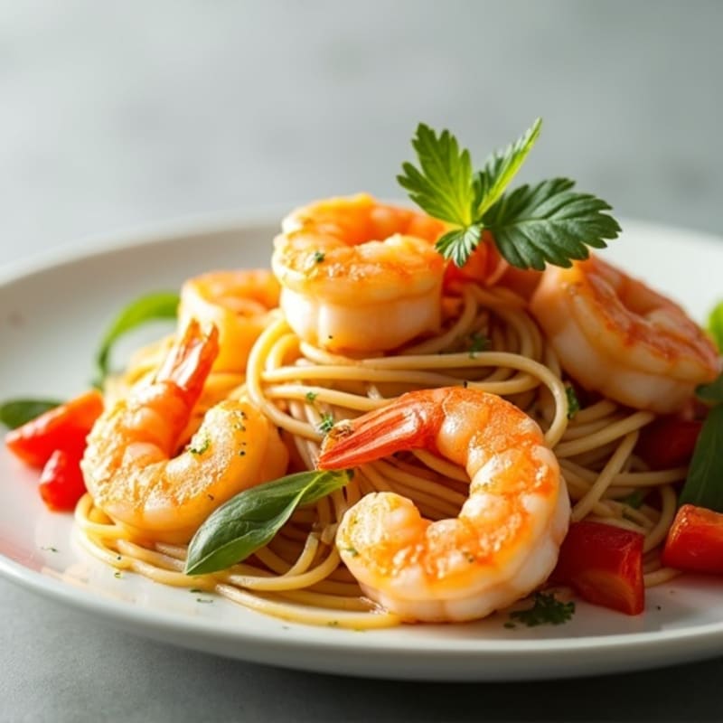 Citrus-Garlic Shrimp with Fresh Rice Noodles
