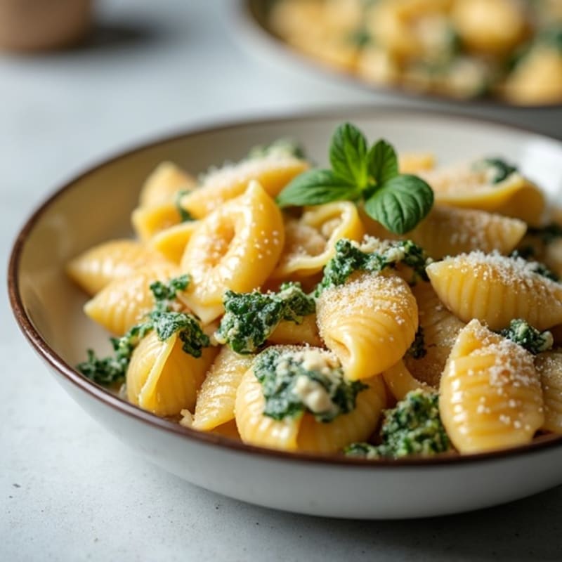 Baked Creamy Spinach Ricotta Shells