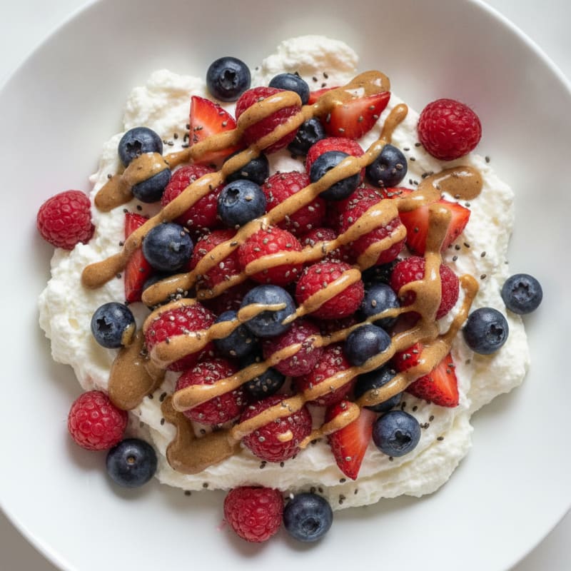 Silky Greek Yogurt Protein Mousse with Mixed Berries