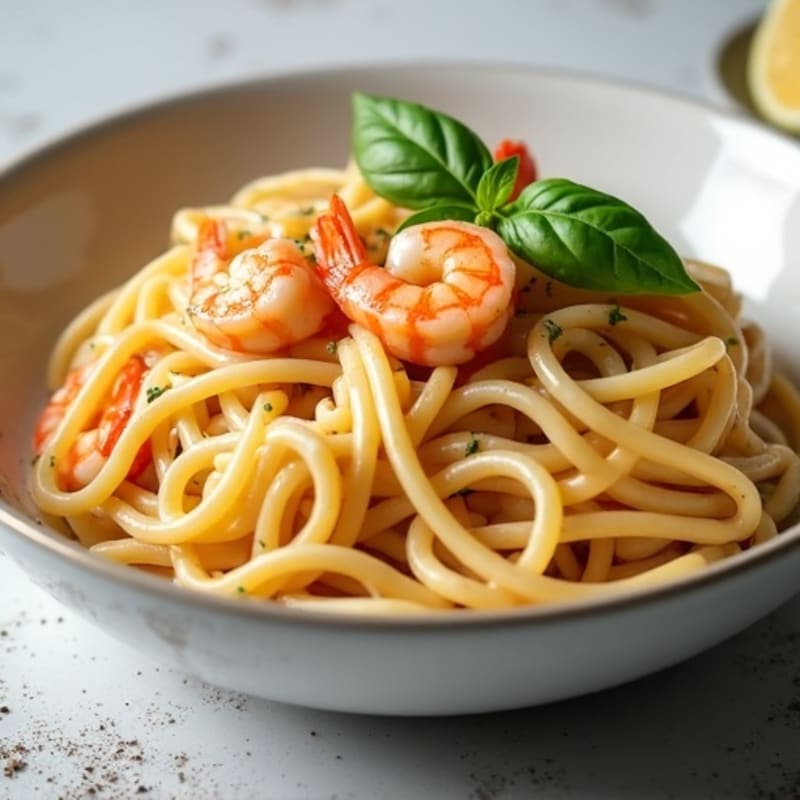 Creamy Protein-Packed Shrimp Linguine with Cottage Cheese Sauce