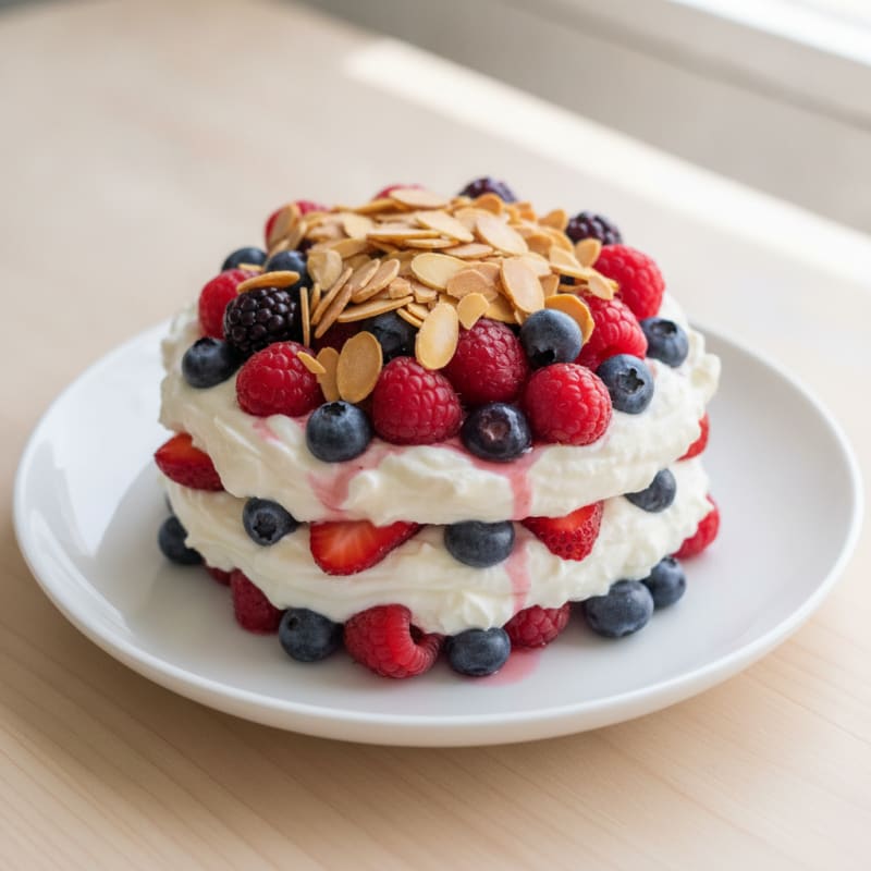 Greek Yogurt Protein Parfait with Mixed Berries