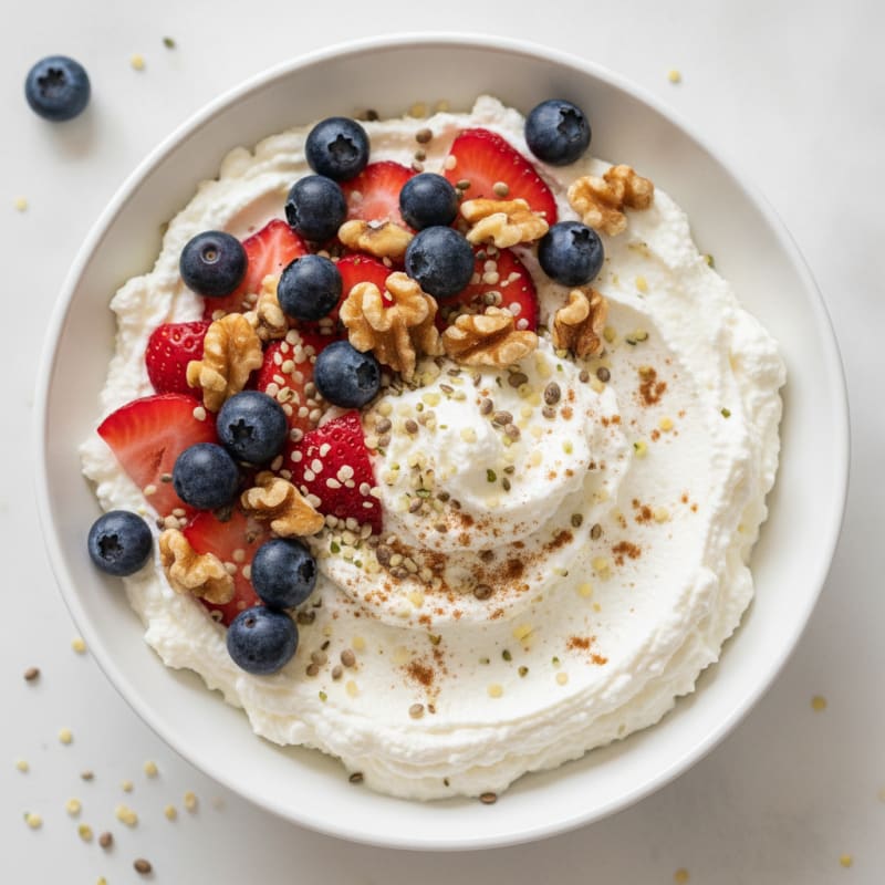 Whipped Cottage Cheese with Berries