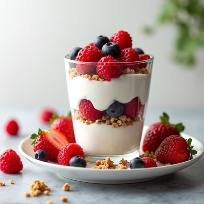 Greek Yogurt Protein Parfait with Mixed Fruit