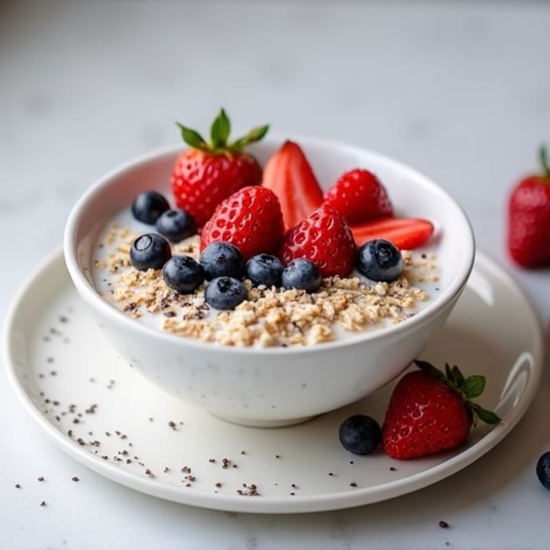 Creamy Protein Overnight Oats with Berries