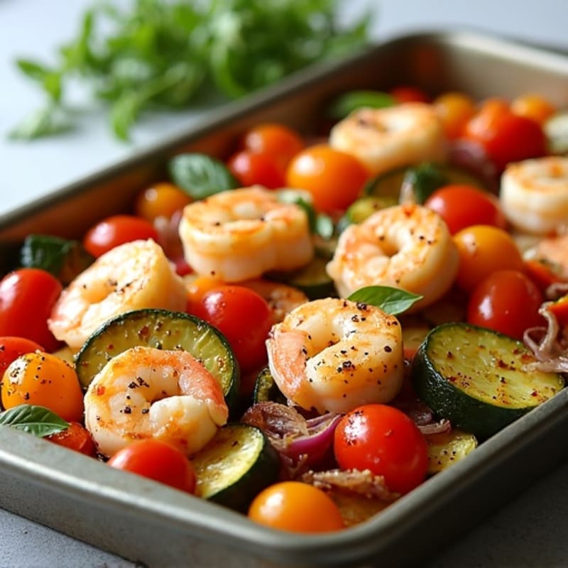Sheet Pan Garlic Herb Seafood with Roasted Vegetables