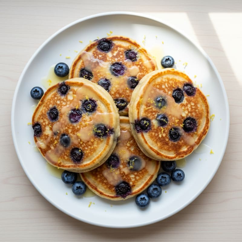 Blueberry Ricotta Pancakes with Lemon Zest