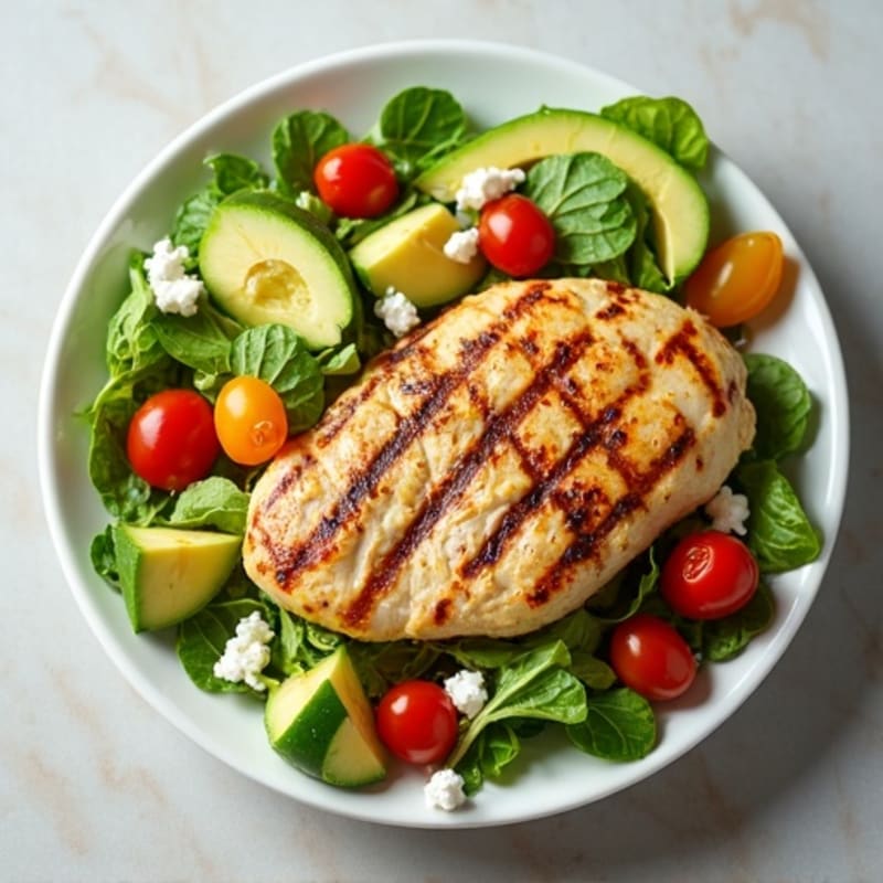 Grilled Chicken Salad with Mixed Greens and Lemon Vinaigrette
