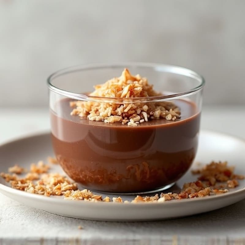 Silky Chocolate Protein Pudding with Toasted Coconut