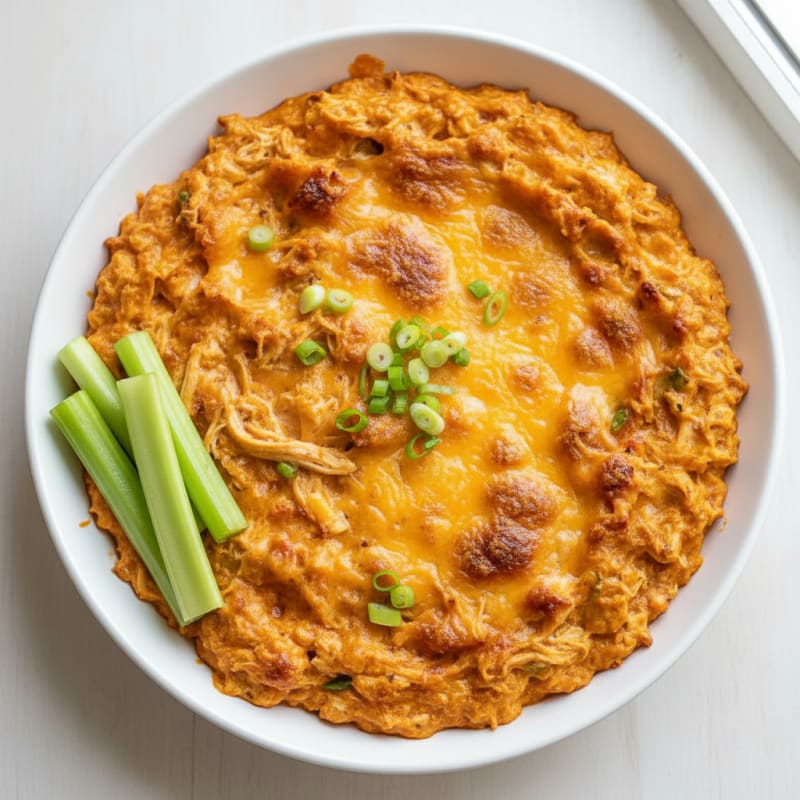 Creamy Buffalo Chicken Dip Bake