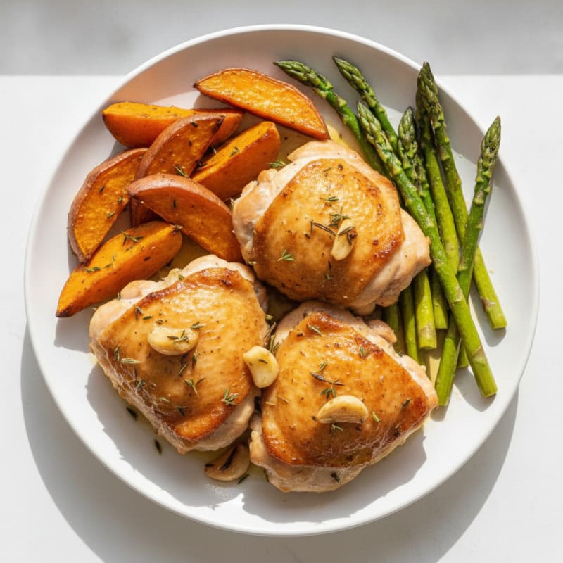 Garlic Herb Roasted Chicken Thighs