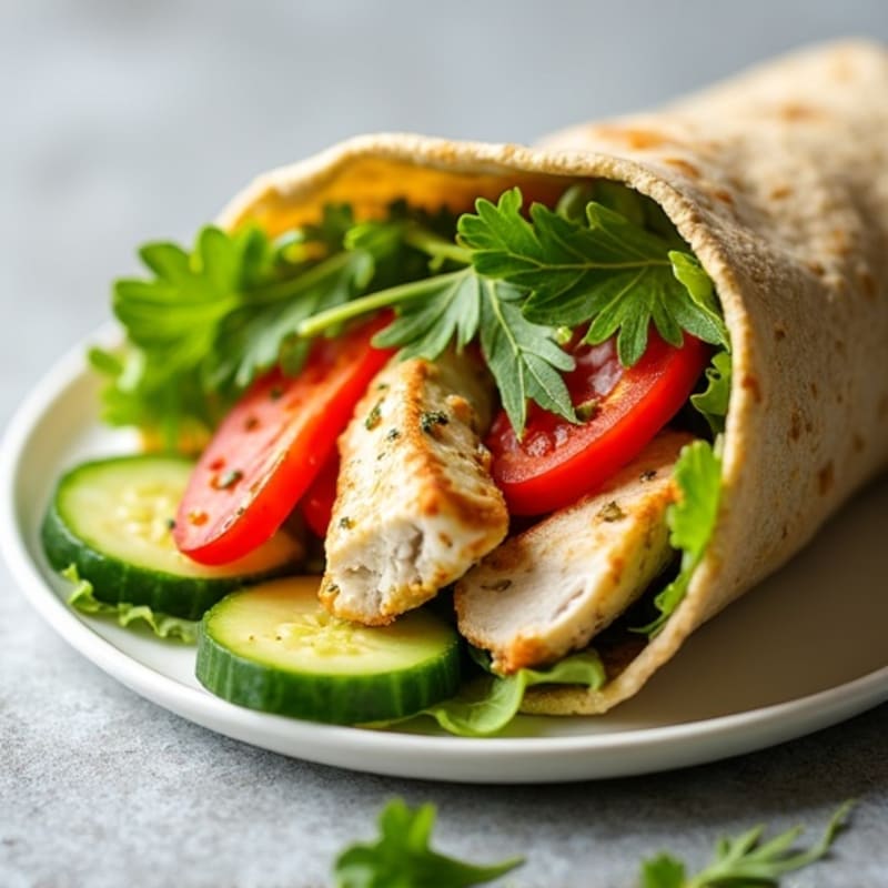Creamy Herb Chicken and Crisp Veggie Wrap
