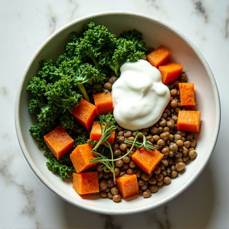 Herb-Roasted Lentil and Sweet Potato Bowl