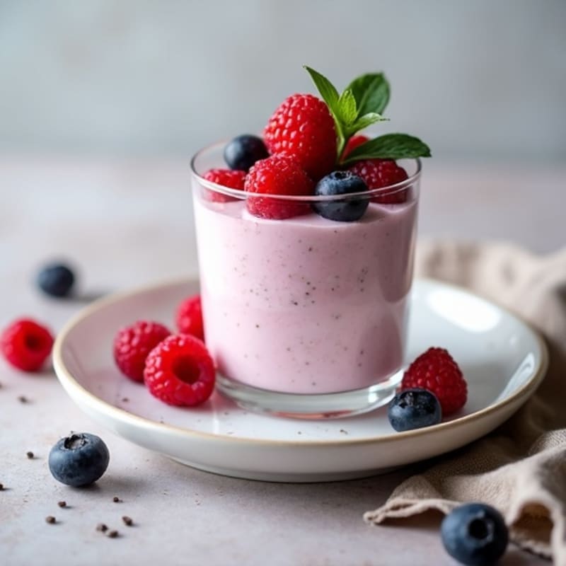 Silky Greek Yogurt Protein Mousse with Mixed Berries