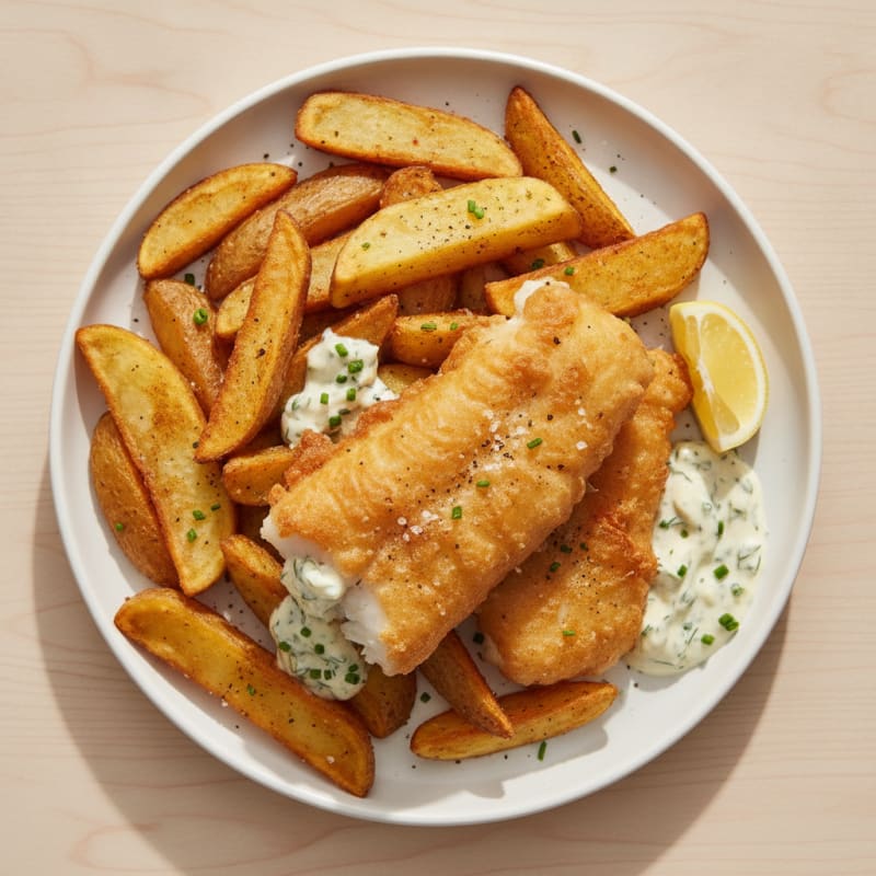 Beer-Battered Cod Fish and Chips