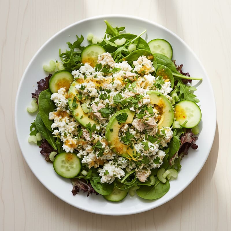 Lemon Herb Tuna Salad with Mixed Greens
