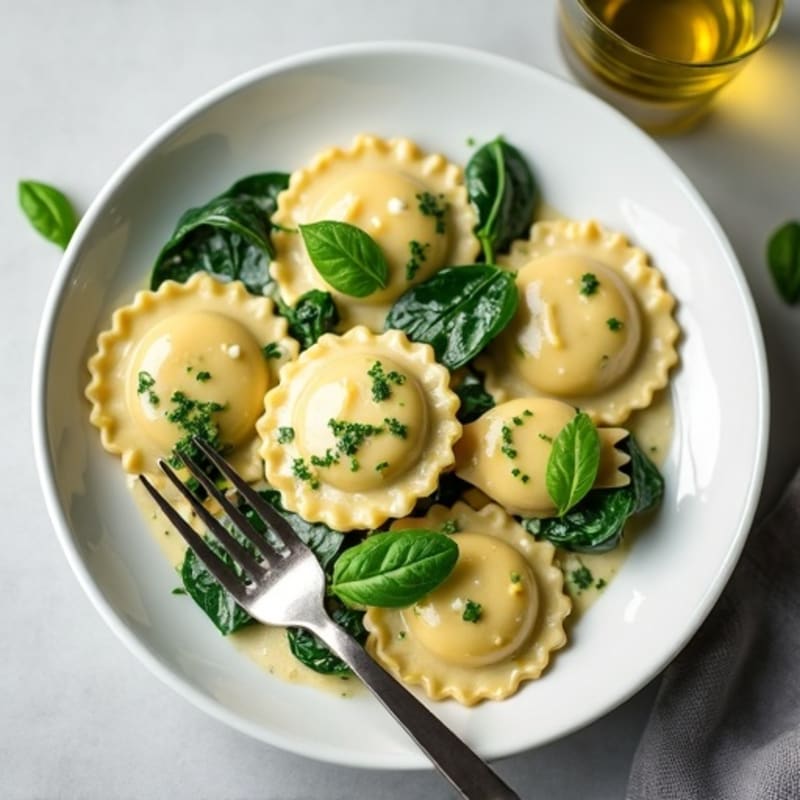 Creamy Spinach Ricotta Ravioli with Fresh Herbs