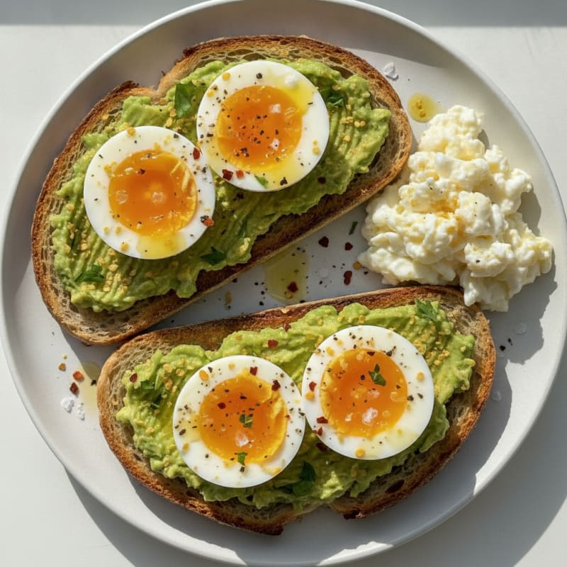 Avocado Sourdough Toast with Jammy Eggs