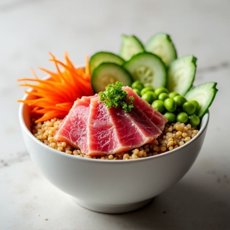 Fresh Tuna Poke Bowl with Soy-Sesame Dressing