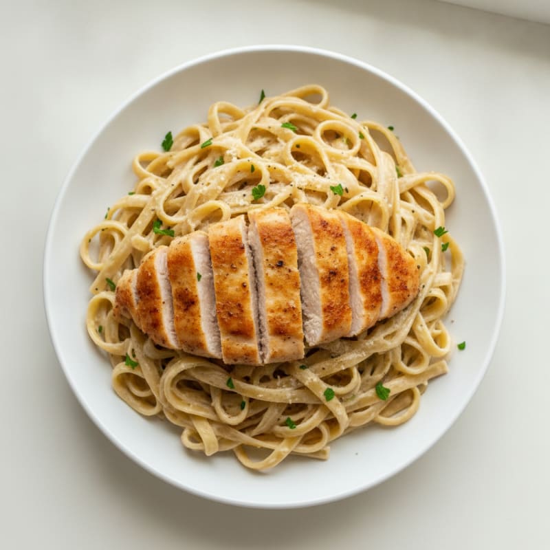 Garlic Parmesan Chicken Alfredo with Fettuccine