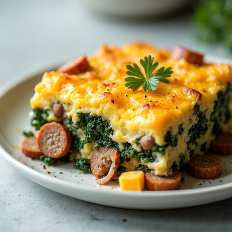 Savory Sausage Kale Breakfast Casserole
