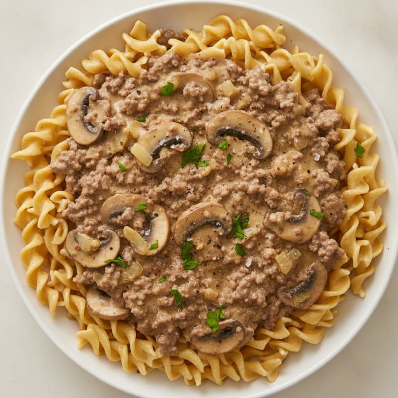 Beef Stroganoff with Egg Noodles