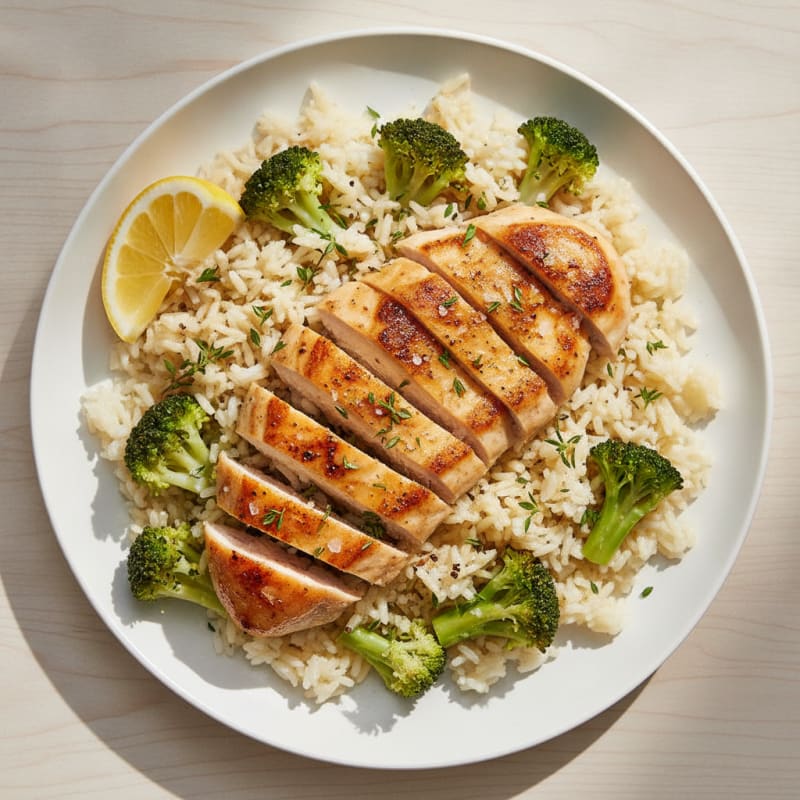 Savory Garlic Herb Rice with Pan-Seared Chicken