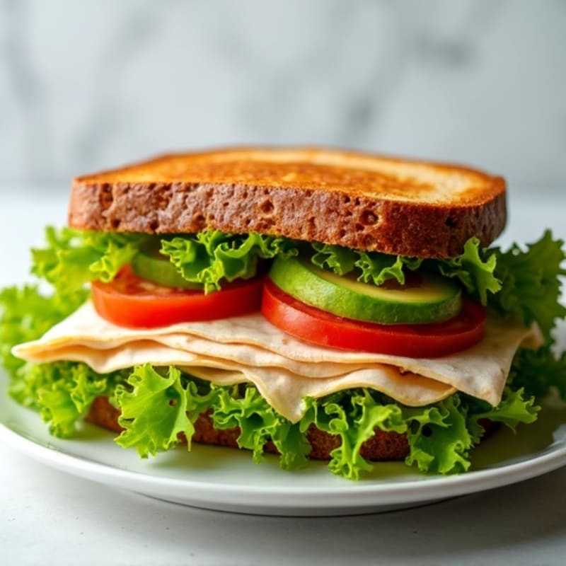 Healthy Turkey Club Sandwich with Fresh Greens