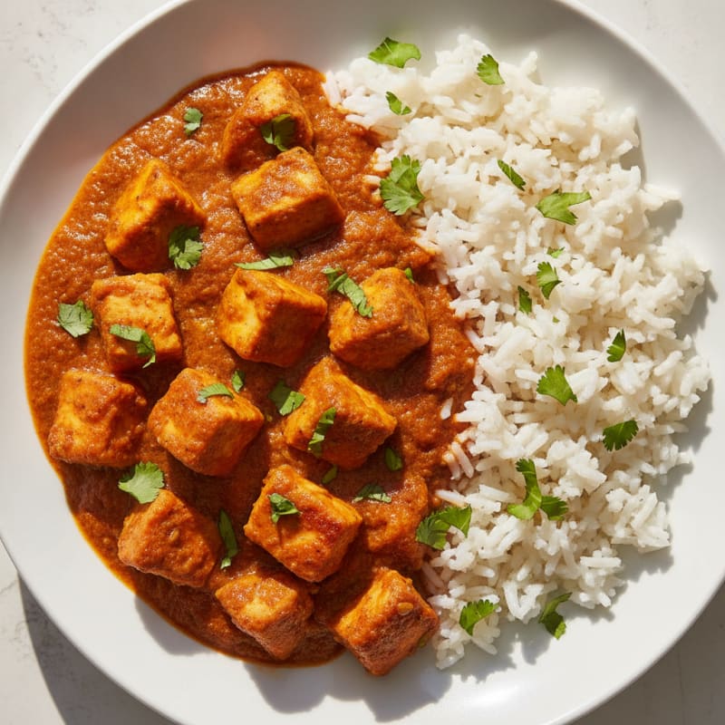 Spicy Chicken Curry with Steamed Rice