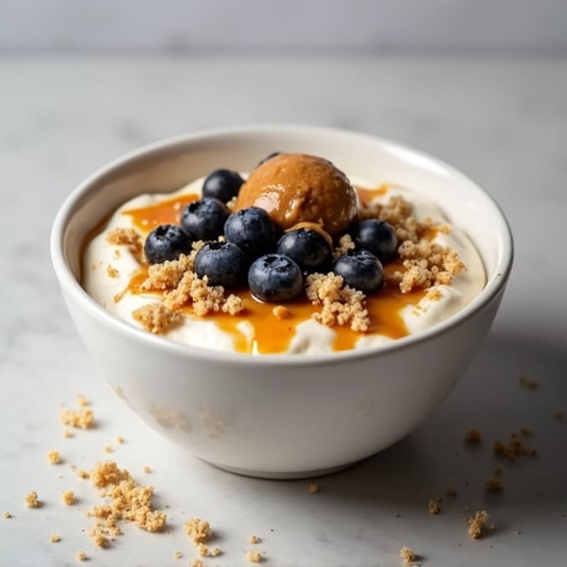Salted Caramel Protein Cheesecake Bowl