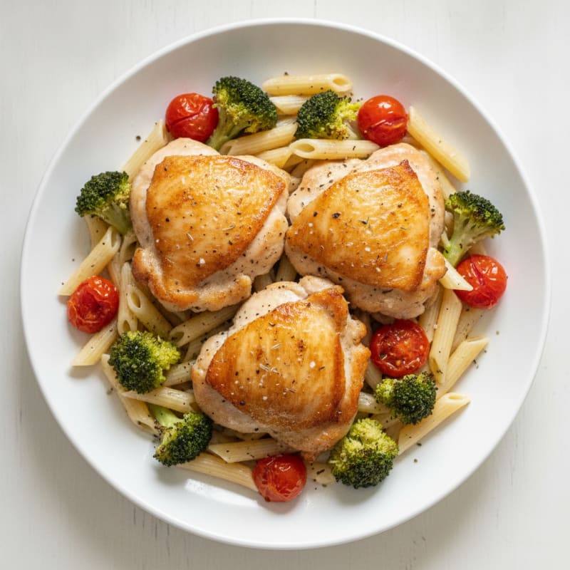 Pan-Seared Chicken Thighs with Roasted Vegetables