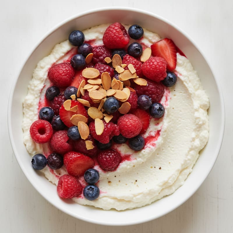 Creamy Ricotta Protein Mousse with Mixed Berries