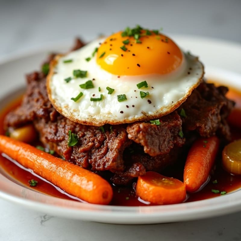 Smoky Slow-Cooked Brisket with Crispy Roasted Root Vegetables