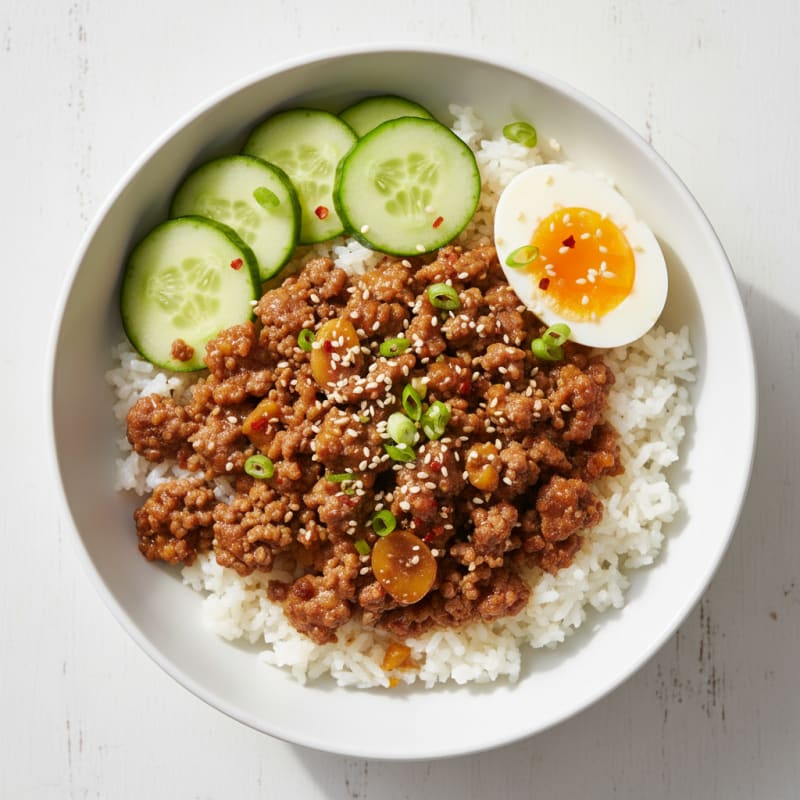 Korean Beef with Garlic Rice Bowl