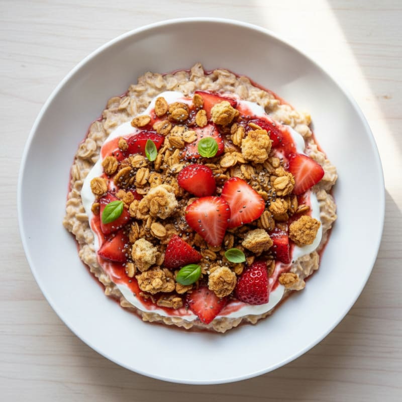 Creamy Strawberry Shortcake Overnight Oats