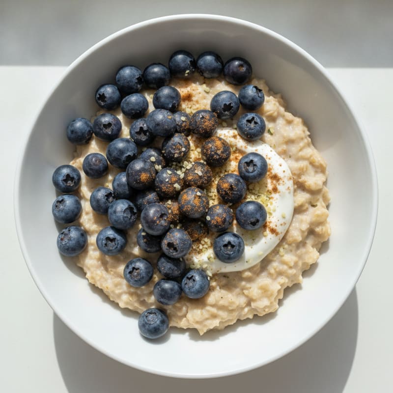 Blueberry Egg White Oatmeal Bowl