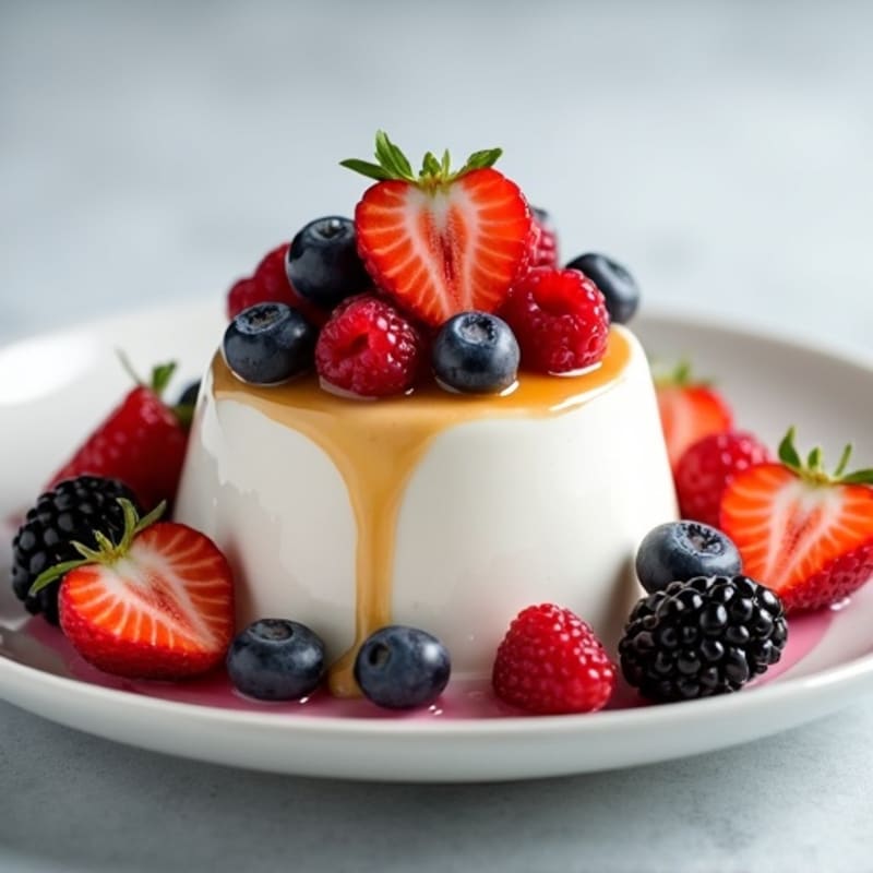 Greek Yogurt Protein Mousse with Mixed Berries