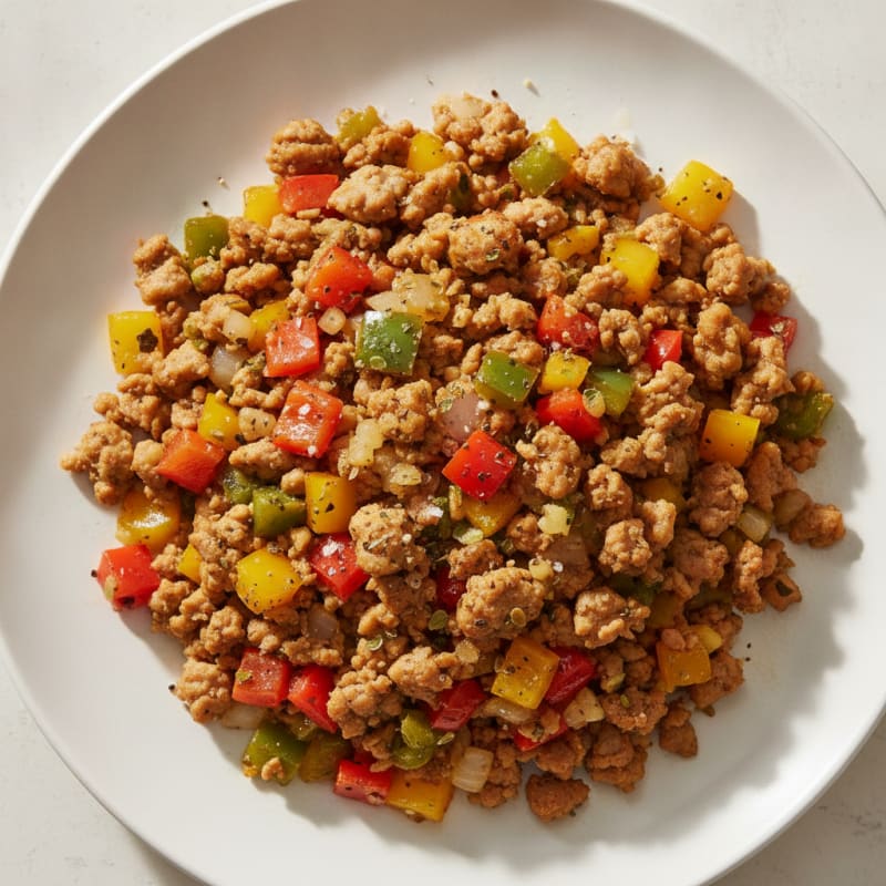 Diced Bell Pepper and Onion Turkey Medley