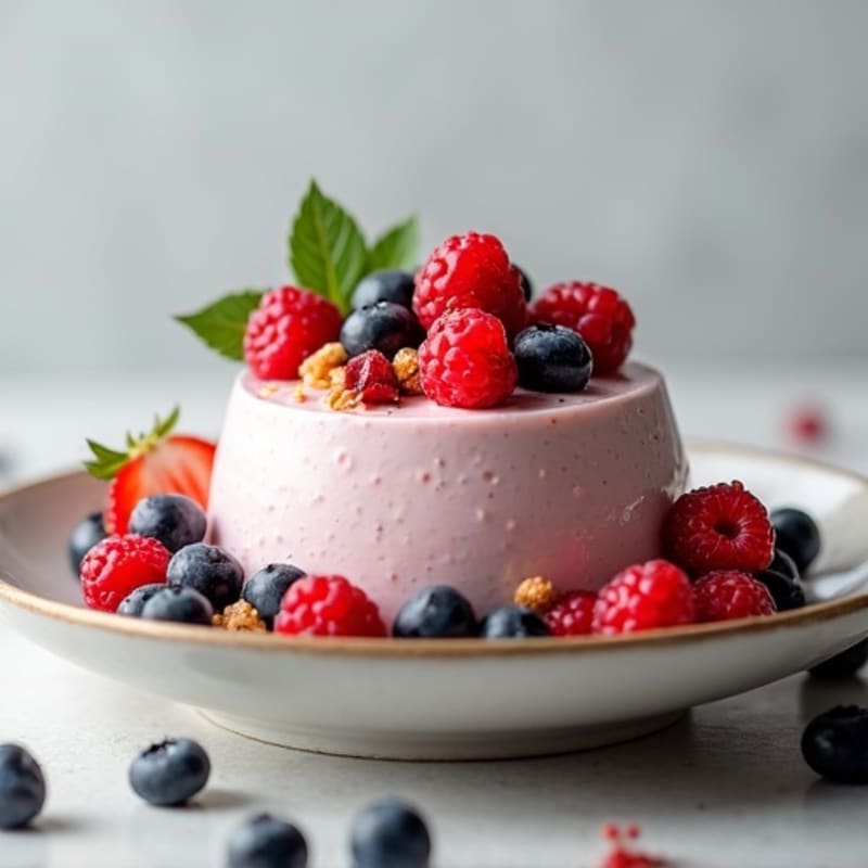 Silky Greek Yogurt Protein Mousse with Mixed Berries