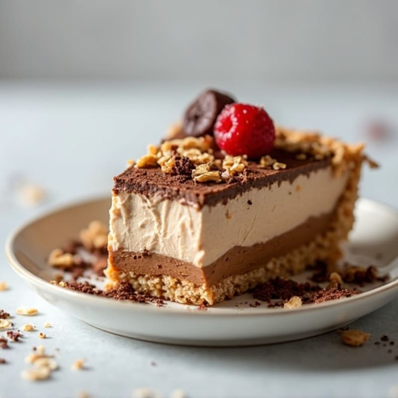 Creamy No-Bake Peanut Butter Chocolate Protein Pie