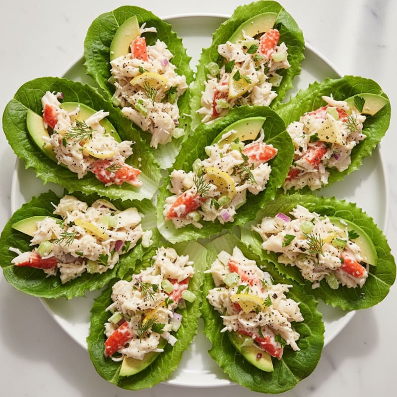 Lemon-Herb Crab Salad Lettuce Wraps