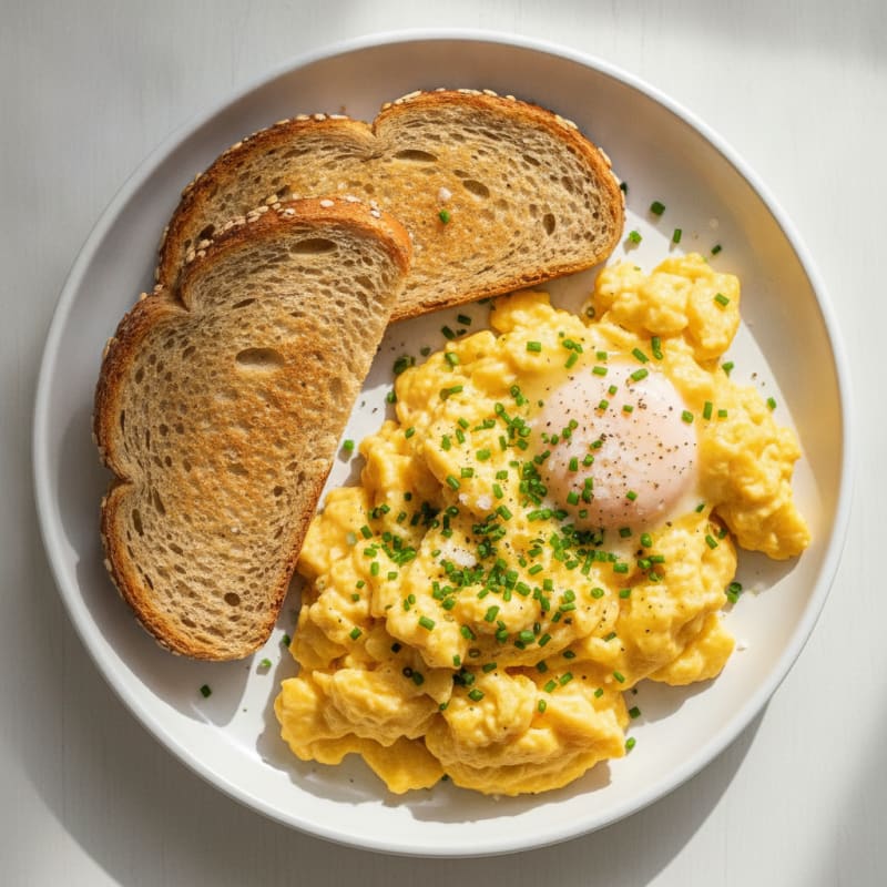 Fluffy Scrambled Eggs with Chives
