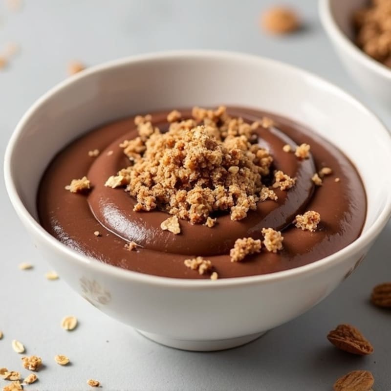 Silky Protein Chocolate Pudding with Oat Crumble