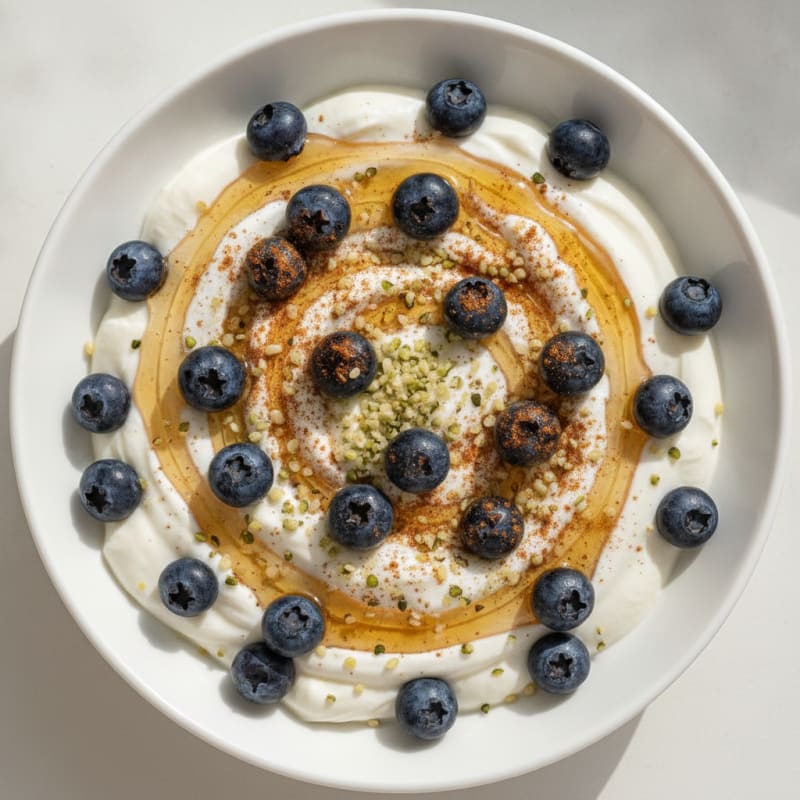 High-Protein Greek Yogurt Parfait with Berries and Hemp