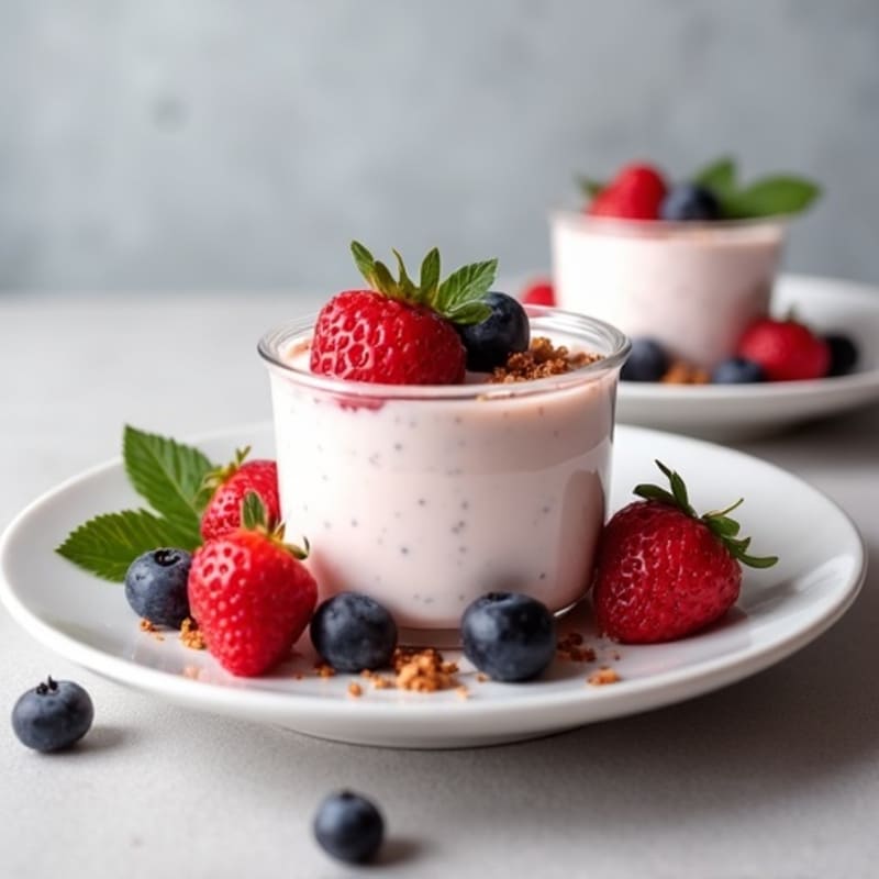 Silky Greek Yogurt Protein Mousse with Fresh Berries