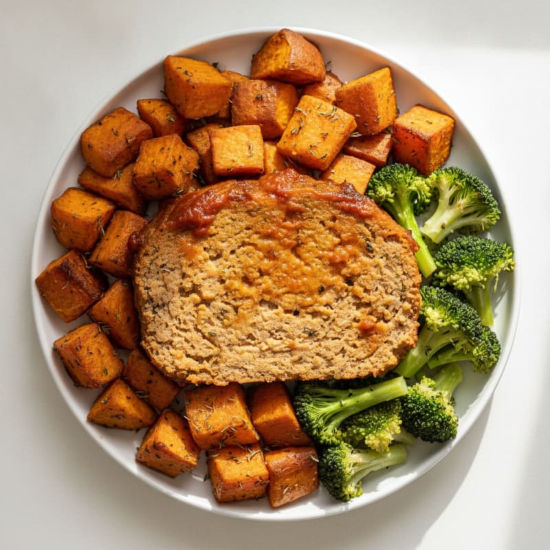 Classic Meatloaf with Roasted Sweet Potatoes