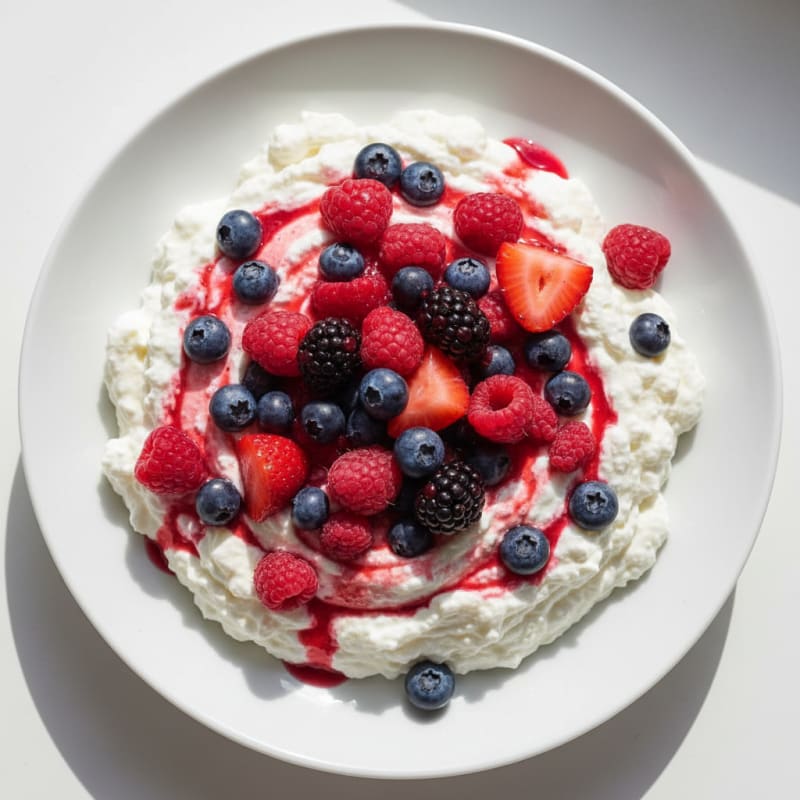 Silky Greek Yogurt Protein Mousse with Mixed Berries