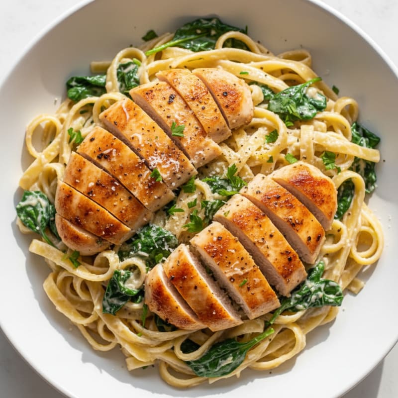 Creamy Garlic Parmesan Chicken Fettuccine