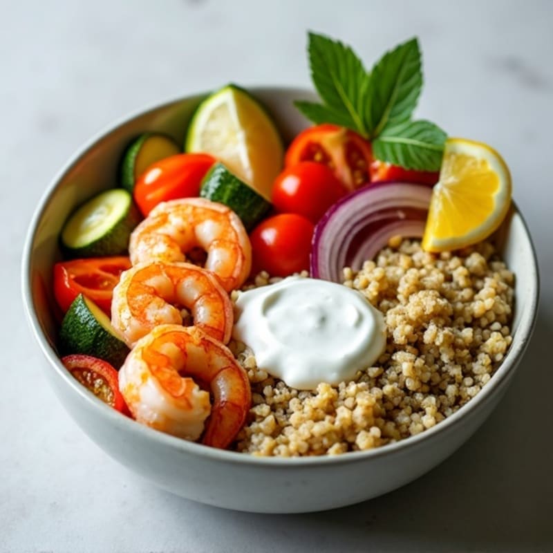 Seared Shrimp and Roasted Vegetable Bowl