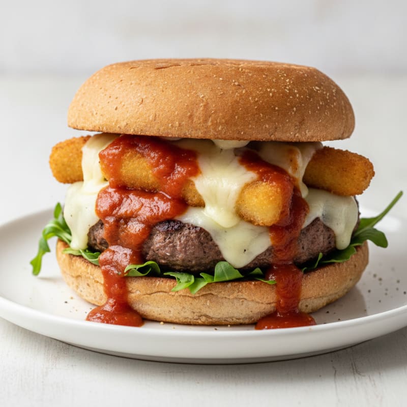 Mozzarella Stick Burger with Marinara