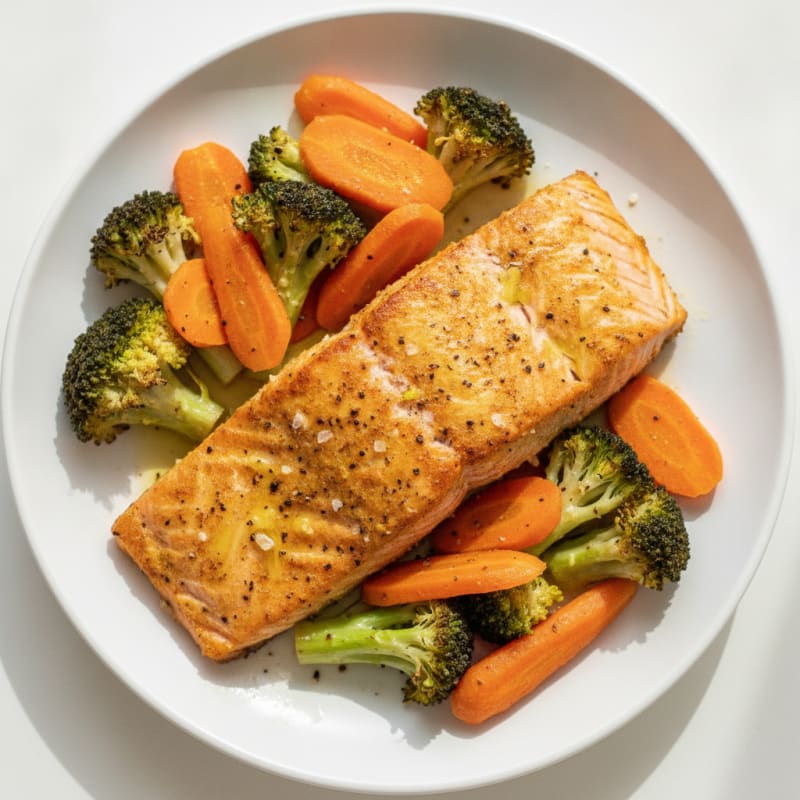 Turmeric-Ginger Salmon with Roasted Vegetables